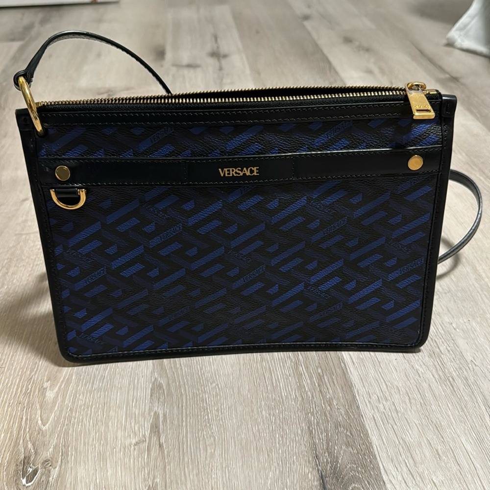 Versace La Greca Signature Pouch/ Crossbody Bag. Gently Used, Authentic.